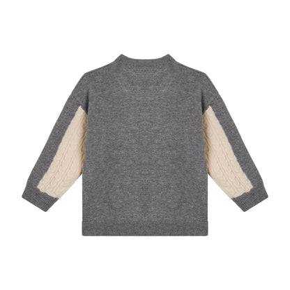 62B.TZ9B10_Z3897_999 # Παιδικό Πουλόβερ Grey & White