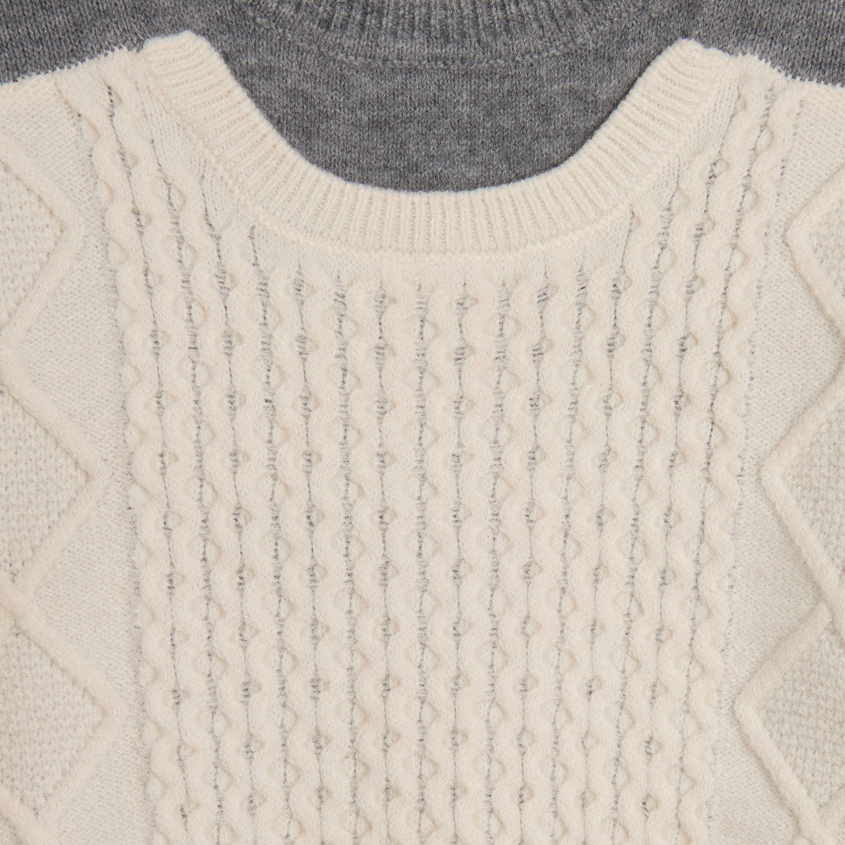 62B.TZ9B10_Z3897_999 # Παιδικό Πουλόβερ Grey & White
