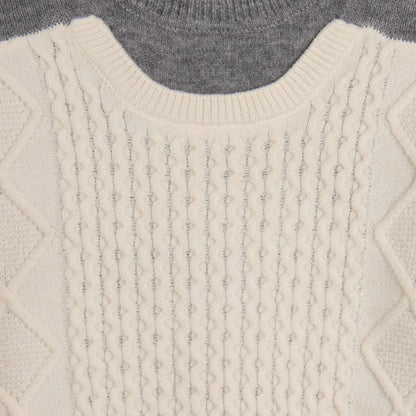 62B.TZ9B10_Z3897_999 # Παιδικό Πουλόβερ Grey & White