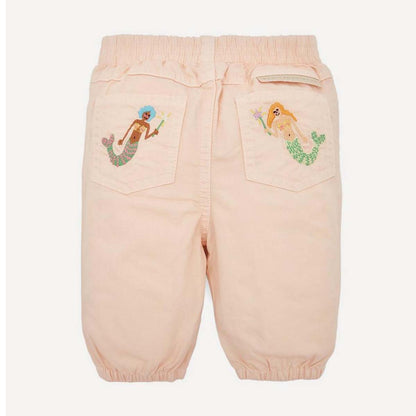 Βρεφικό Παντελόνι Chambray με Κεντημένες Γοργόνες