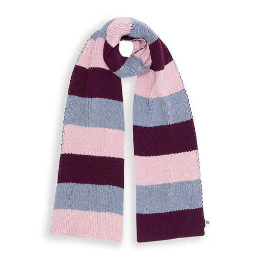 Βρεφικό Πλεκτό Κασκόλ Ριγέ Dusty Pink