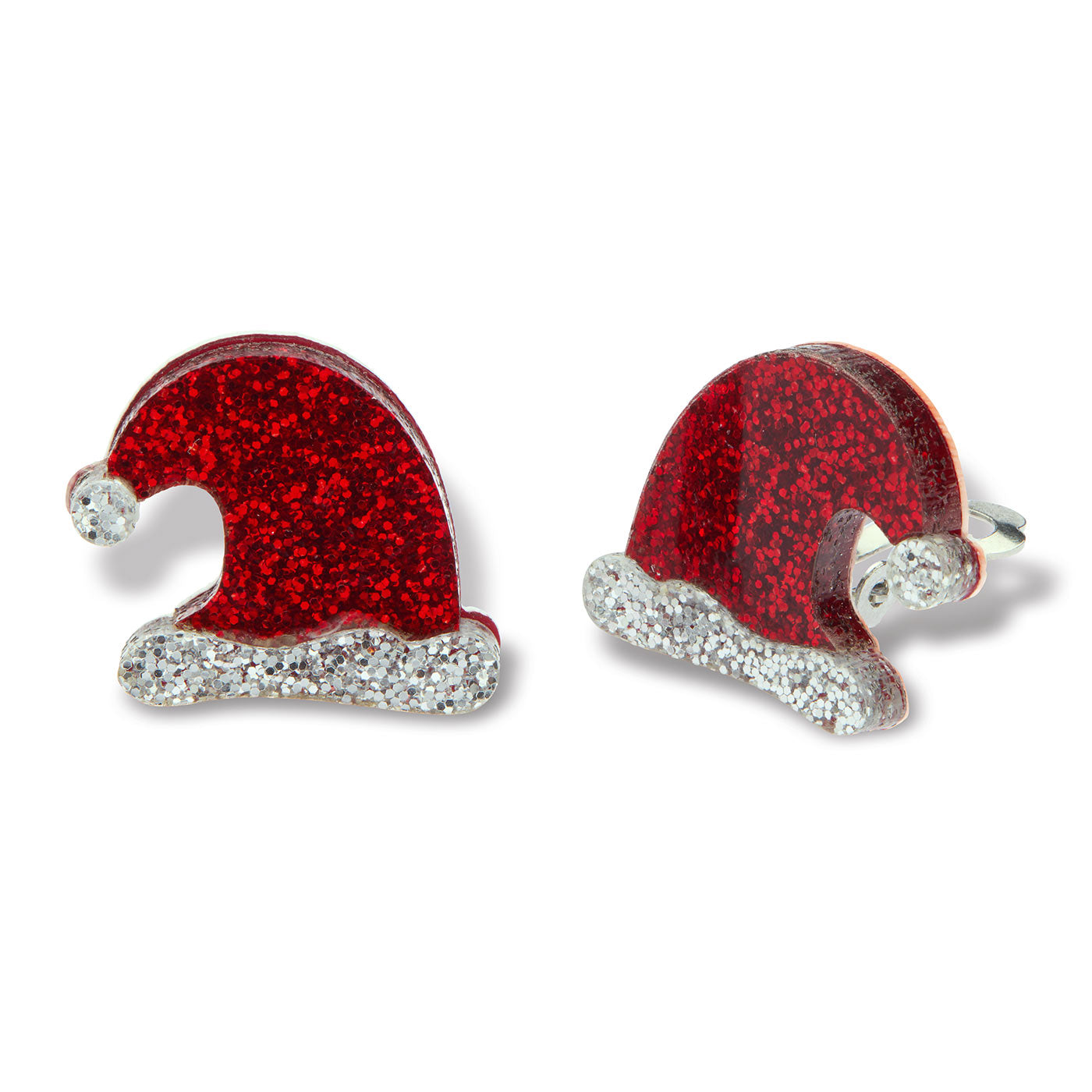 Kids Earrings Clip on Santa