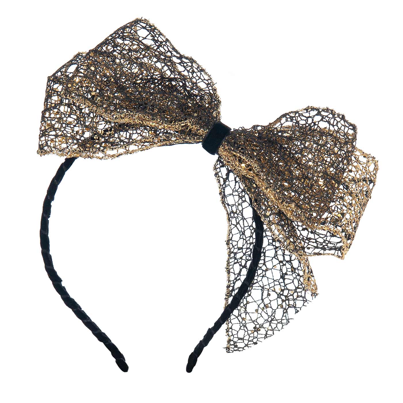 Παιδική Στέκα Μαλλιών Big Bow Gold Black