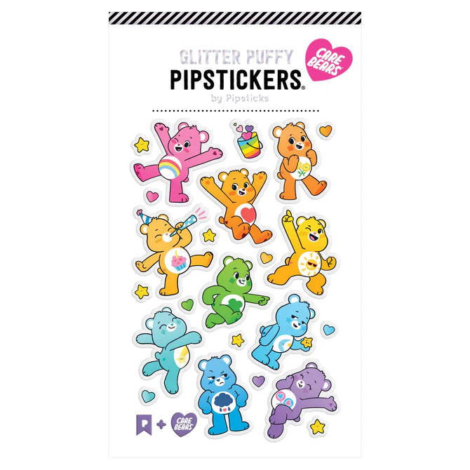 Αυτοκόλλητα Puffy Glitter Care Bears Rainbow Friends