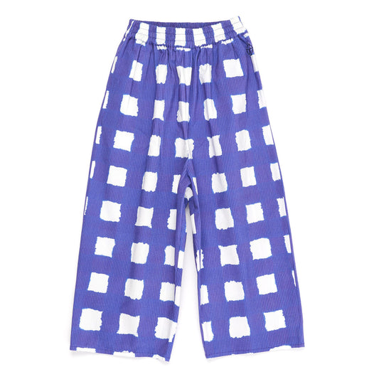 Παιδική Παντελόνα Check White & Blue