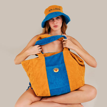 52A.BTOB/SF-CBL/LI # Τσάντα Παραλίας Sunflower Bicolor