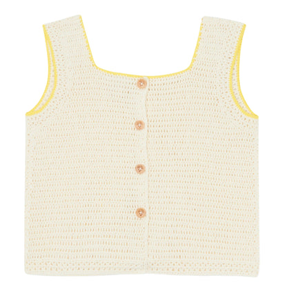 52A.BA18022-11025E # Παιδική Αμάνικη Πλεκτή Μπλούζα Yellow Hearts