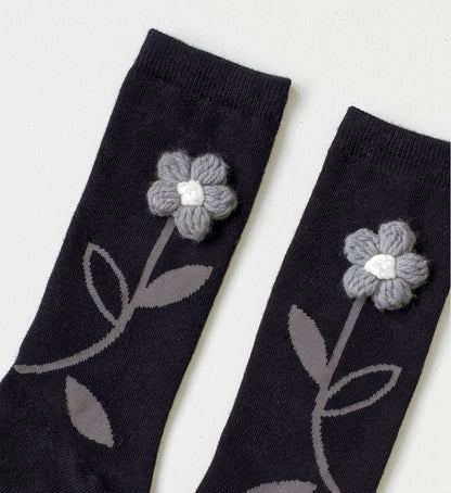 Παιδικές Κάλτσες Flower Black