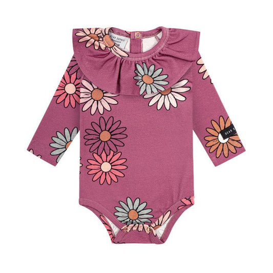 42B.FLOWERS_BODYSUIT # Βρεφικό Μακρυμάνικο Φορμάκι Flowers Heather