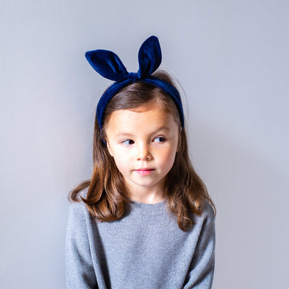 Παιδική Στέκα Μαλλιών Βελούδινη Μπλε Coco Bow