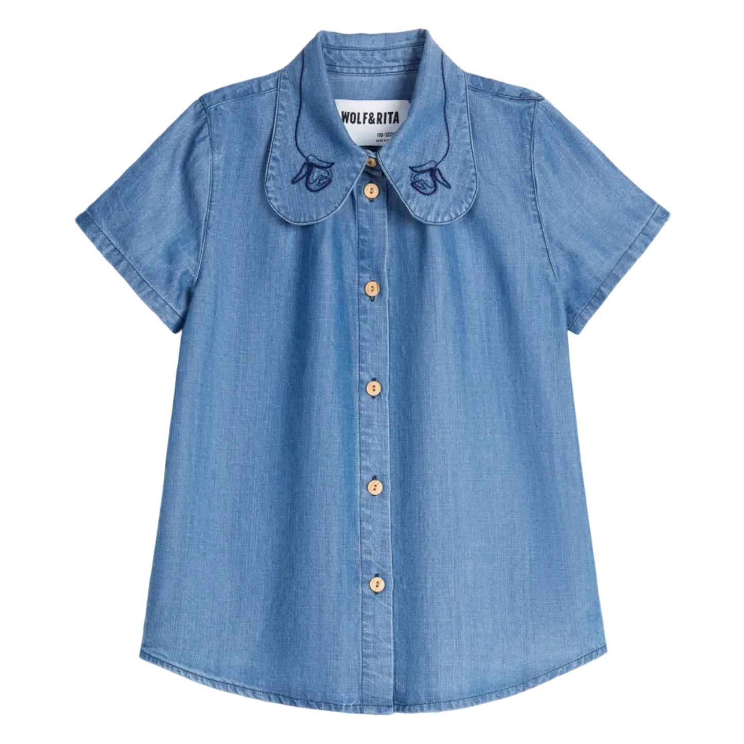 62A.PAWRGBLO0316003 # Kids Short Sleeve Denim Shirt Adosinda Lazuli