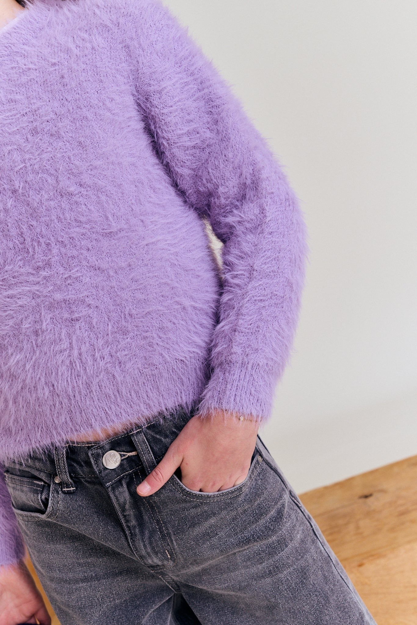 62B.226-1244-780 # Kid's knitted blouse Carla Purple
