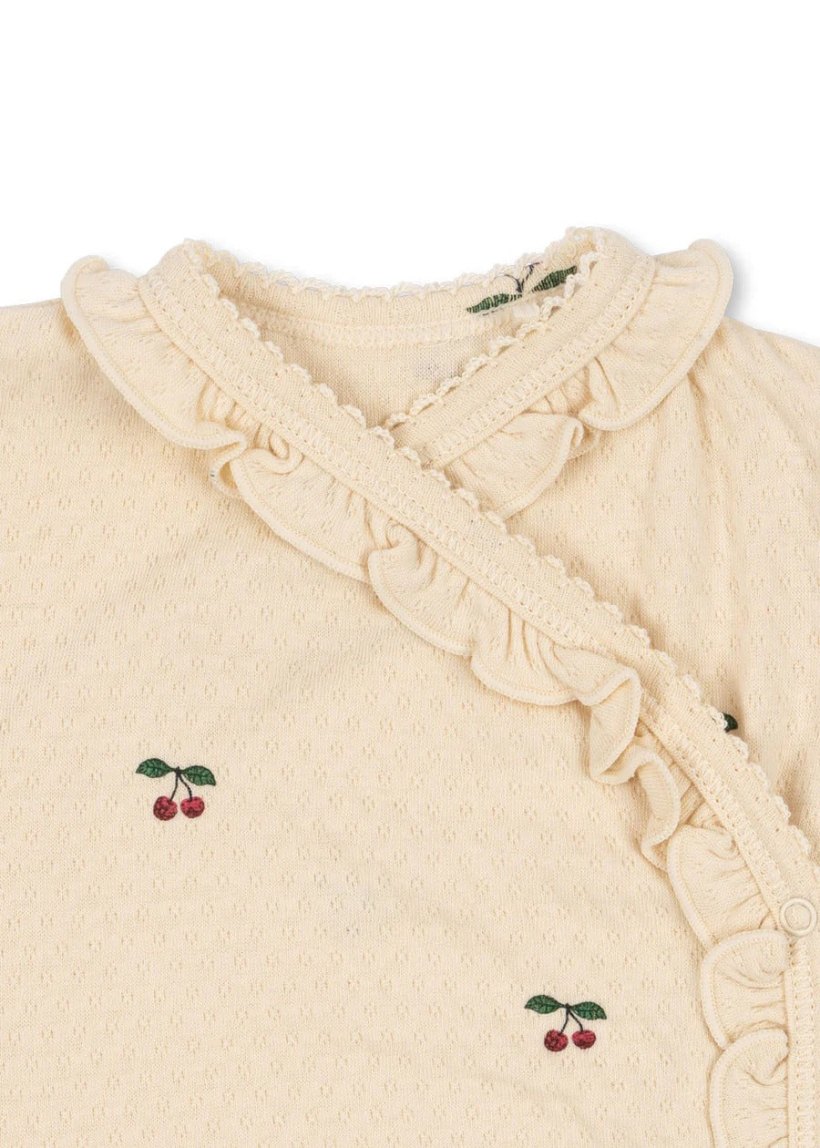 99.KS104004_CHERRY # Baby romper with ruffles CHERRY