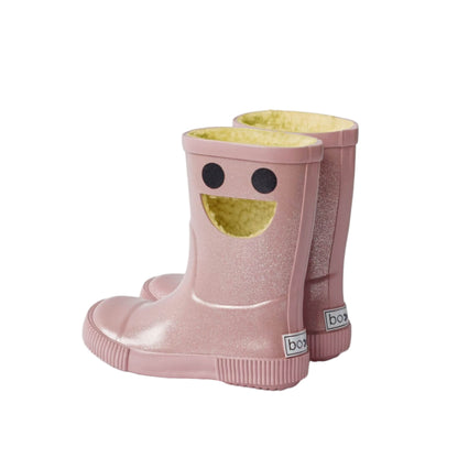 52B.BW5120 # Kids Rain Boots Wistiti Fleece Pink Glitter 