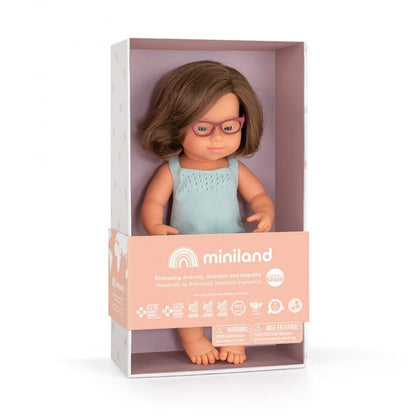 99.31282 # Baby Girl Doll with Down Syndrome & Glasses