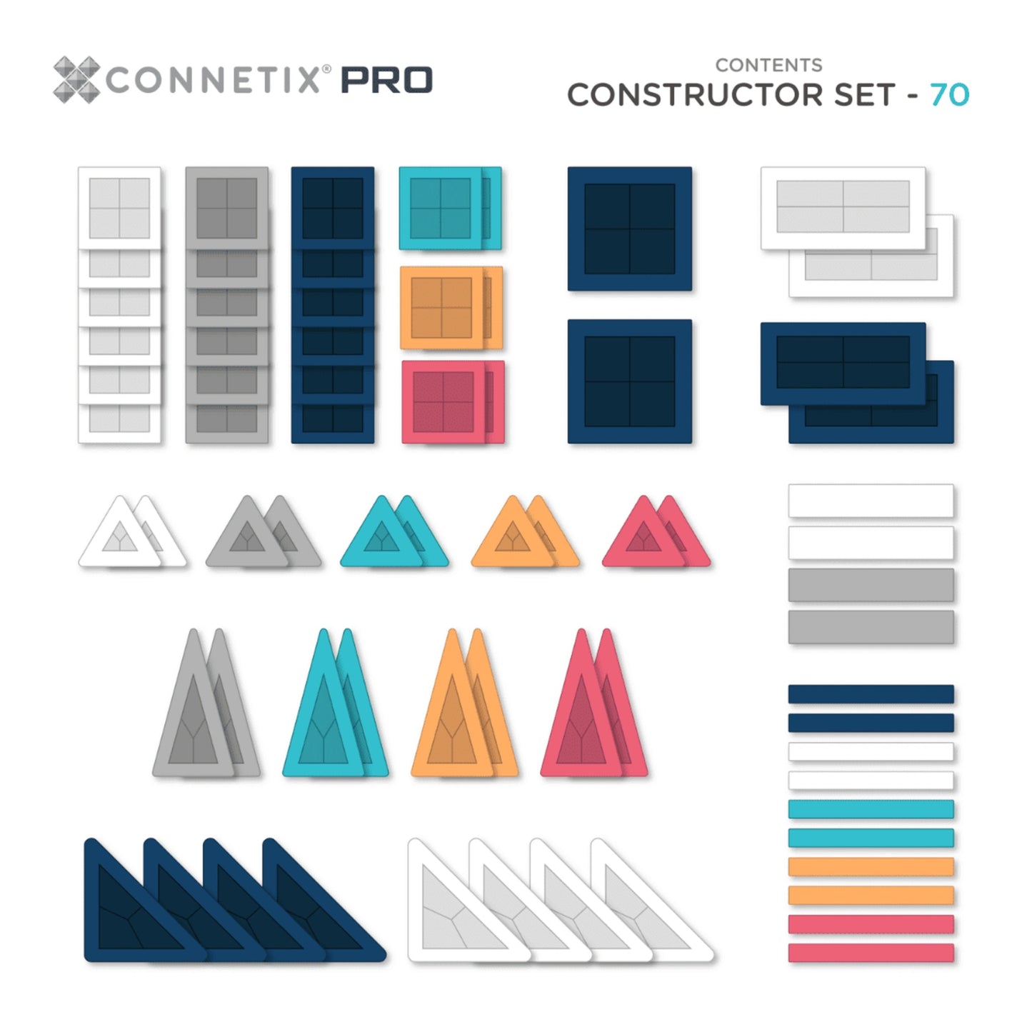 99.CPTOOO70CO # Magnetic Construction Toy Constructor PRO 70pc