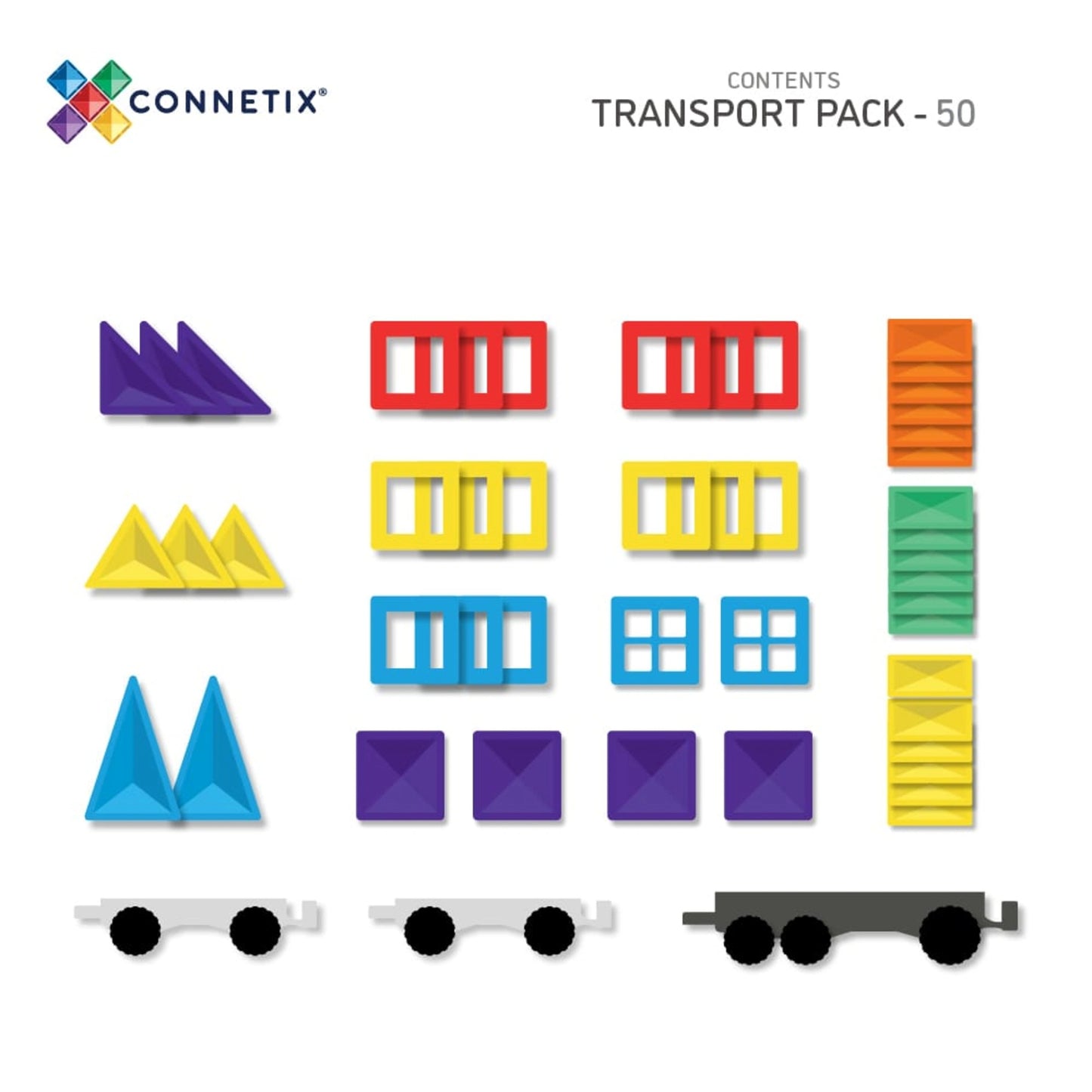99.CTR00050TR # Magnetic Construction Toy Rainbow Transport 50 pc