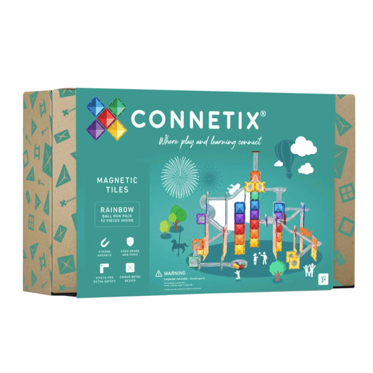 99.CTR00092BR # Magnetic Construction Toy Rainbow Ball Run 92 pc