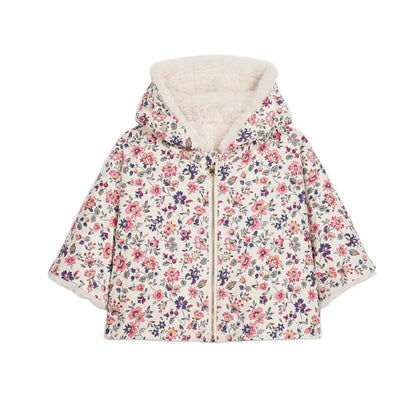 52B.GRC-W25-R0081bb # Baby Jacket Double Sided Velvet Cream Wild Flowers