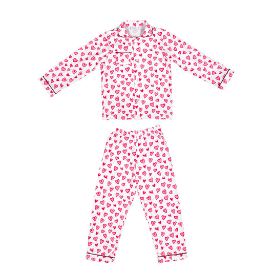 52B.AW25260001P # Παιδική Μακρυμάνικη Πιτζάμα Preppy My Sweet Valentine