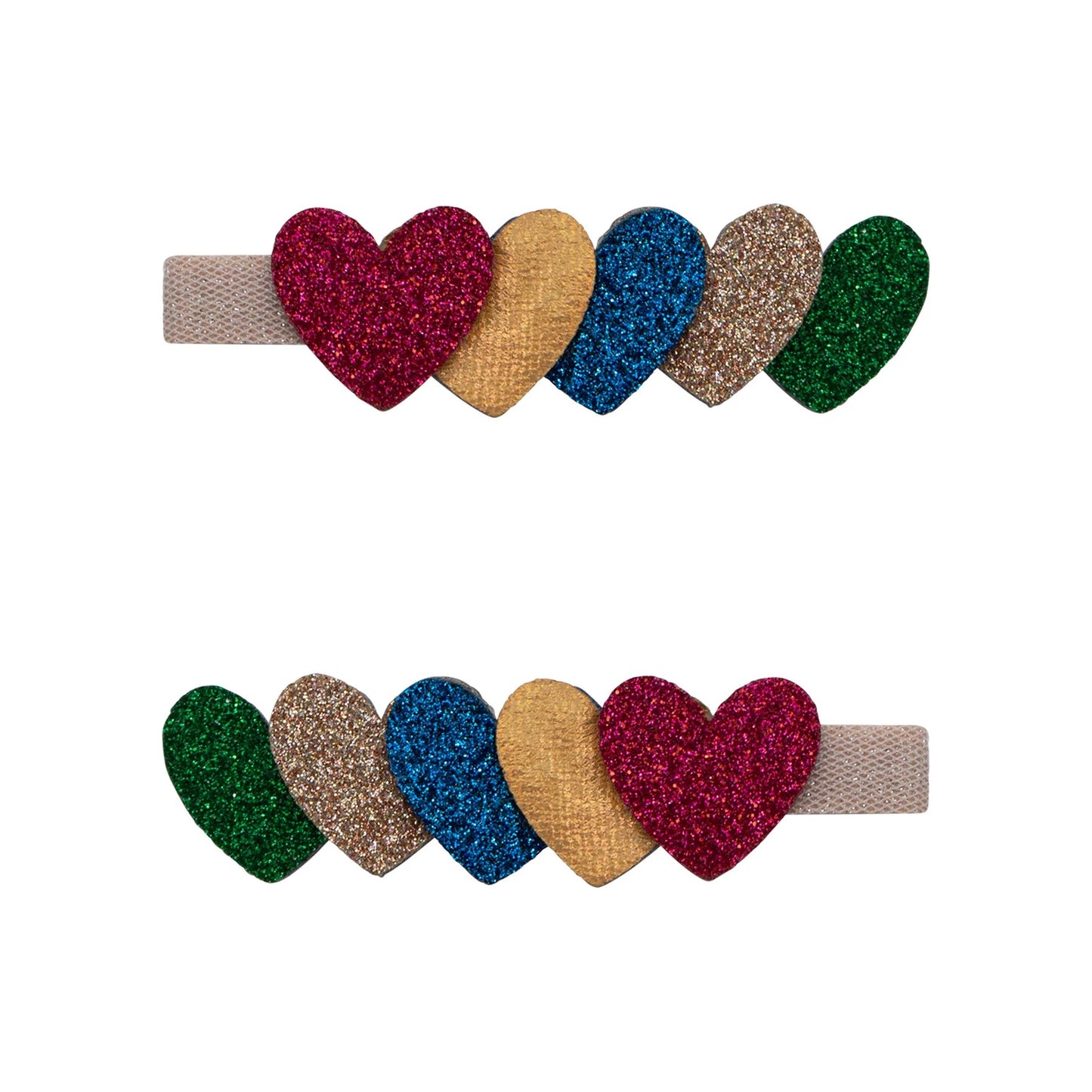 52B.172063-38 # Kids Set Hair Clips Set Jazzy Layered Heart  