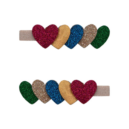 52B.172063-38 # Kids Set Hair Clips Set Jazzy Layered Heart  