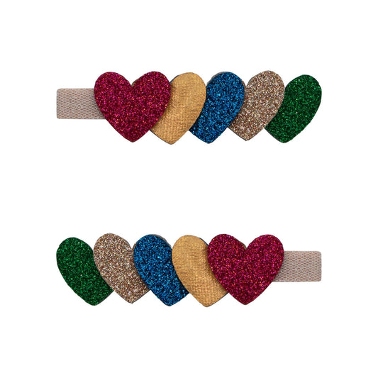 52B.172063-38 # Σετ Παιδικά Κλιπ Μαλλιών Jazzy Layered Heart