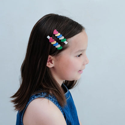52B.172063-38 # Kids Set Hair Clips Set Jazzy Layered Heart  
