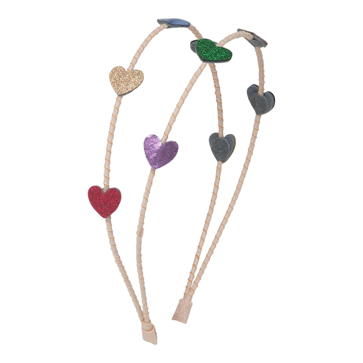 52B.172064-38 # Kids Headband Jazzy Teeny Double Heart 