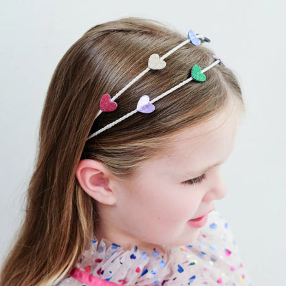 52B.172064-38 # Kids Headband Jazzy Teeny Double Heart 