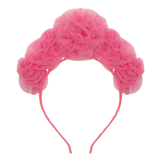 52B.175019-04 # Παιδική Στέκα Μαλλιών Pink Ruffle Flower