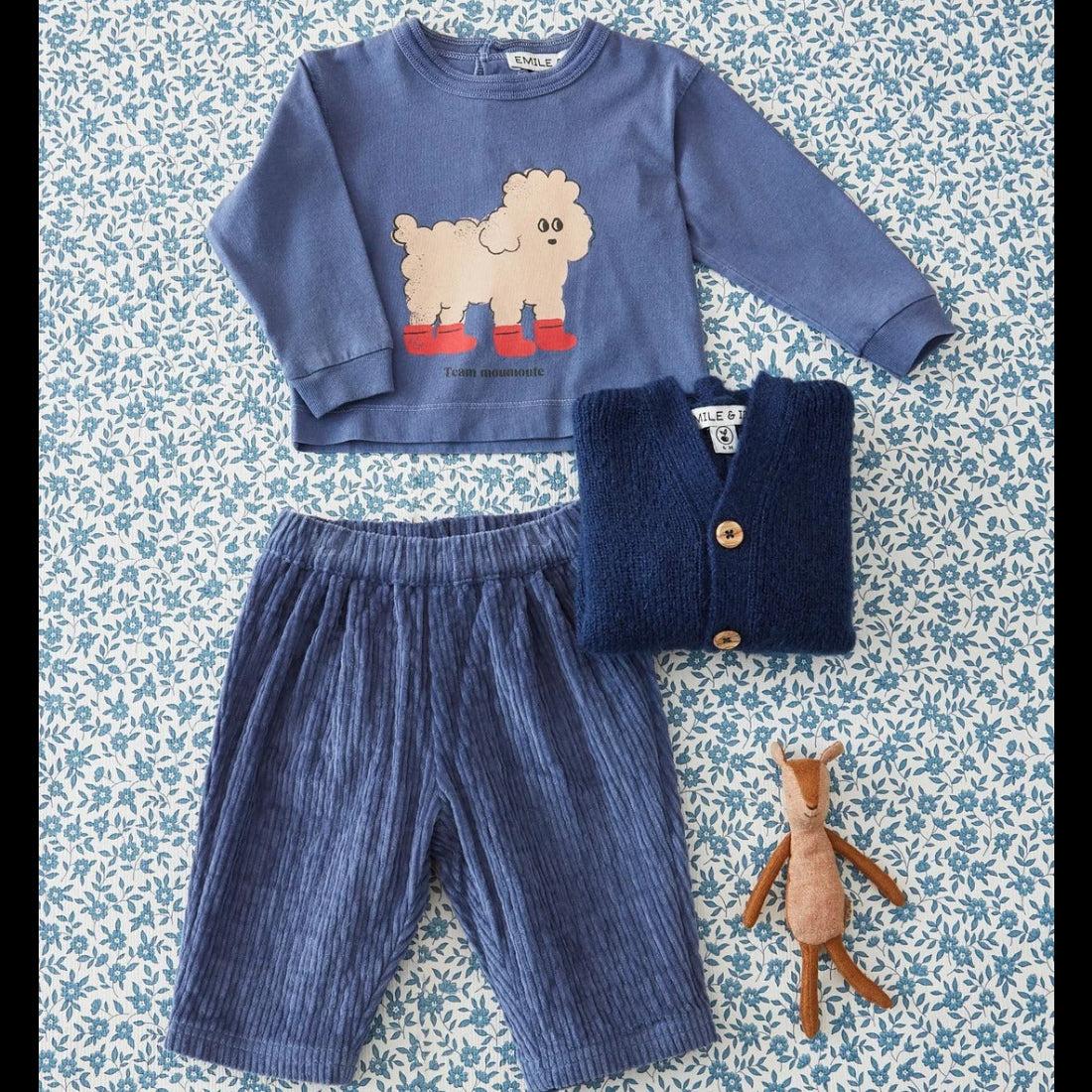 62B.AE030_OCEANPOODLE # Βρεφική Μακρυμάνικη Μπλούζα T-Shirt Poodle