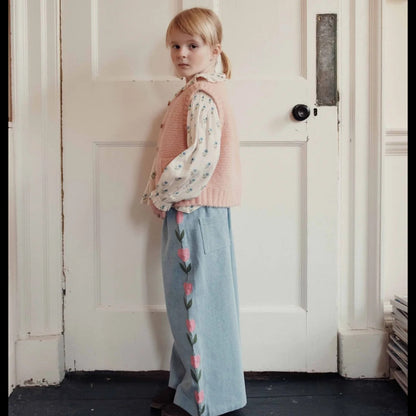 Kids Denim Trousers Tulips