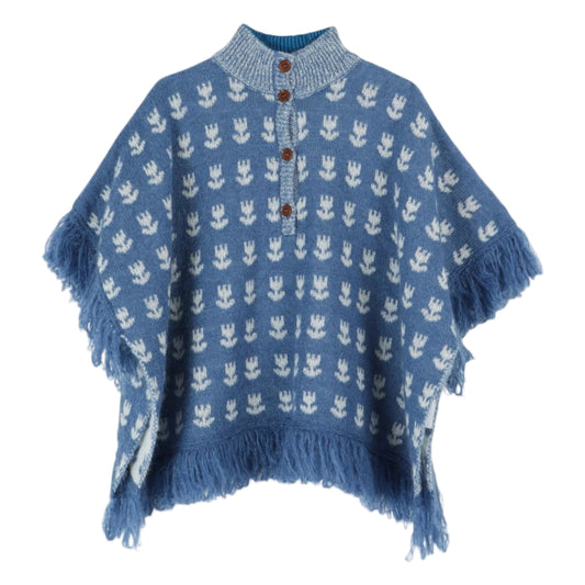 52B.AC132 # Παιδικό Poncho Blue Tulip