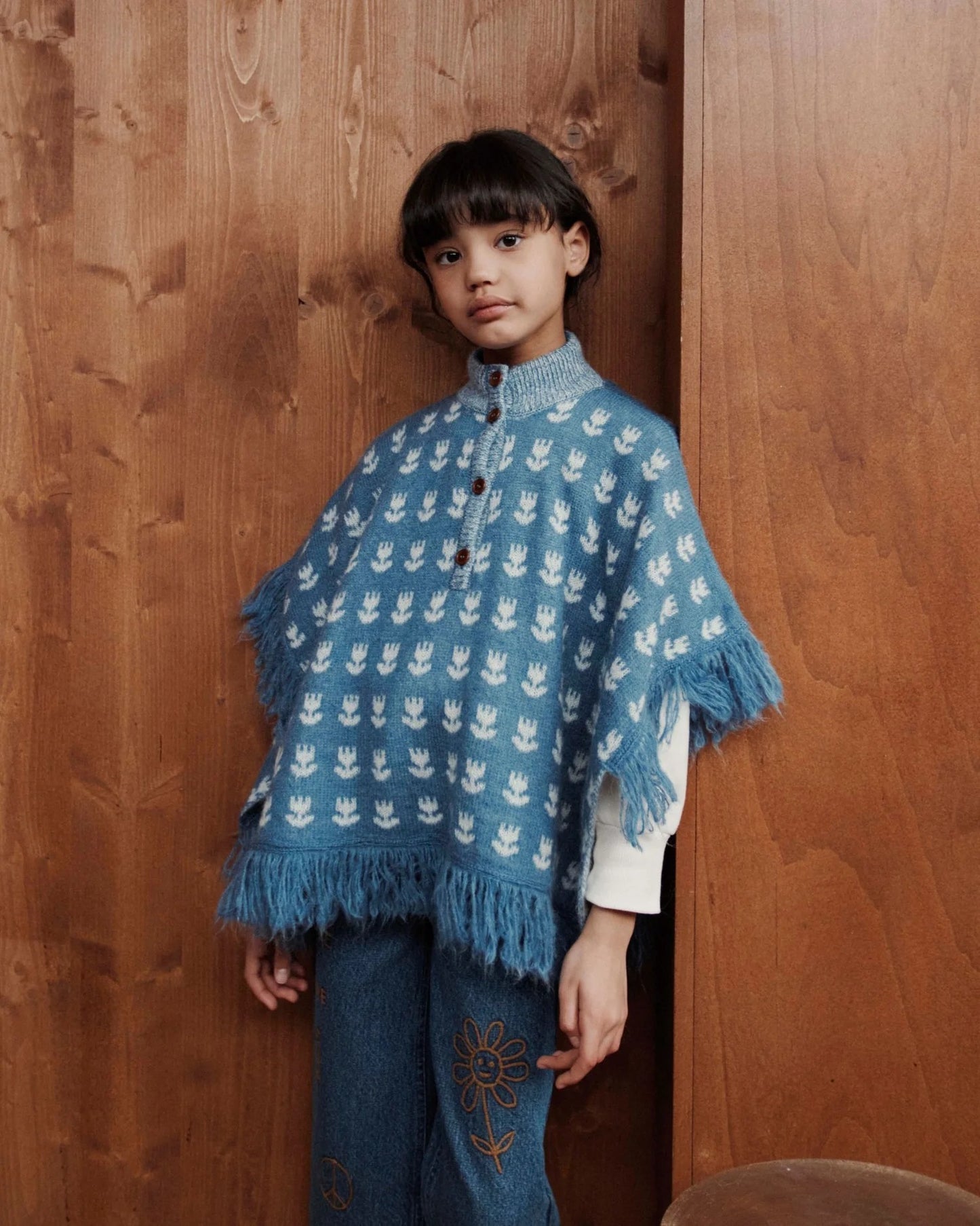 52B.AC132 # Παιδικό Poncho Blue Tulip