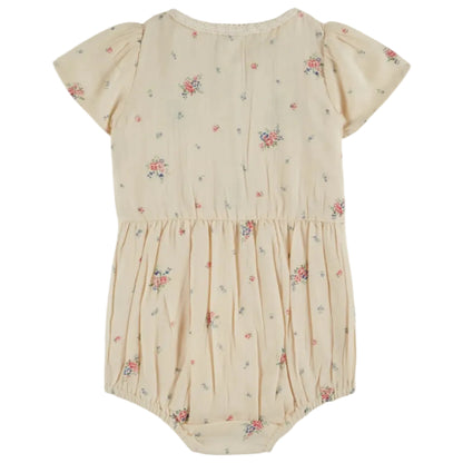 62A.AD081A_PAQUERETTE # Baby Short Sleeve Romper Smocked Printed 