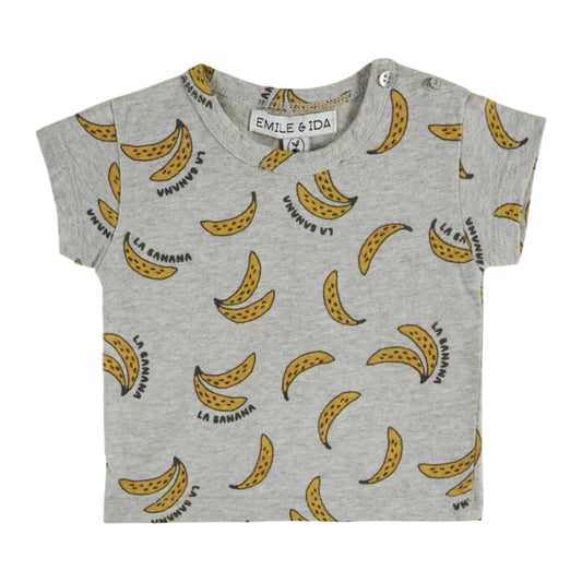 62A.AD103_BANANE_GRISCHINE # Baby Short-Sleeved T-Shirt Imprime Banane
