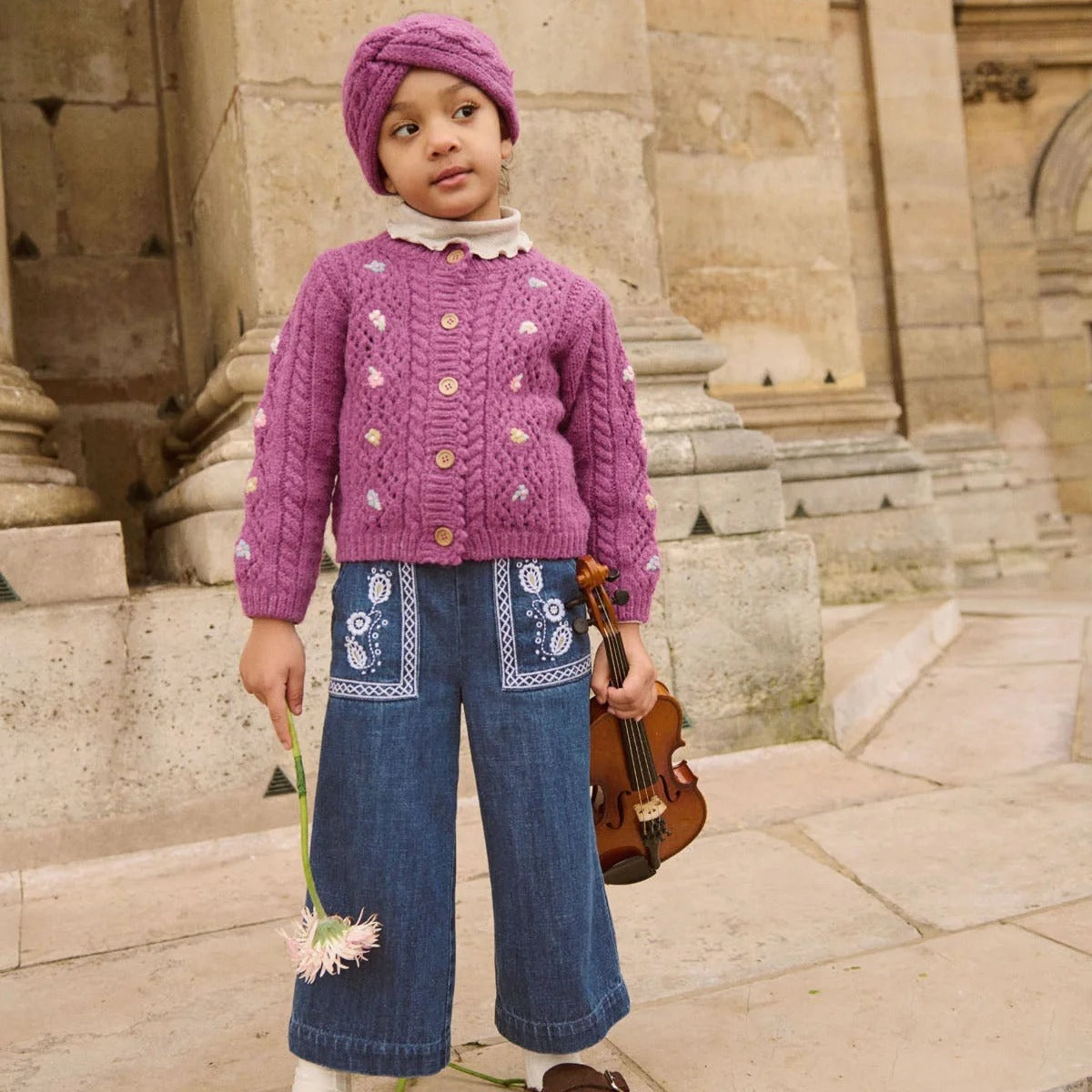 52B.GRC-W25-C0282 # Παιδική Ζακέτα Monyla Raspberry