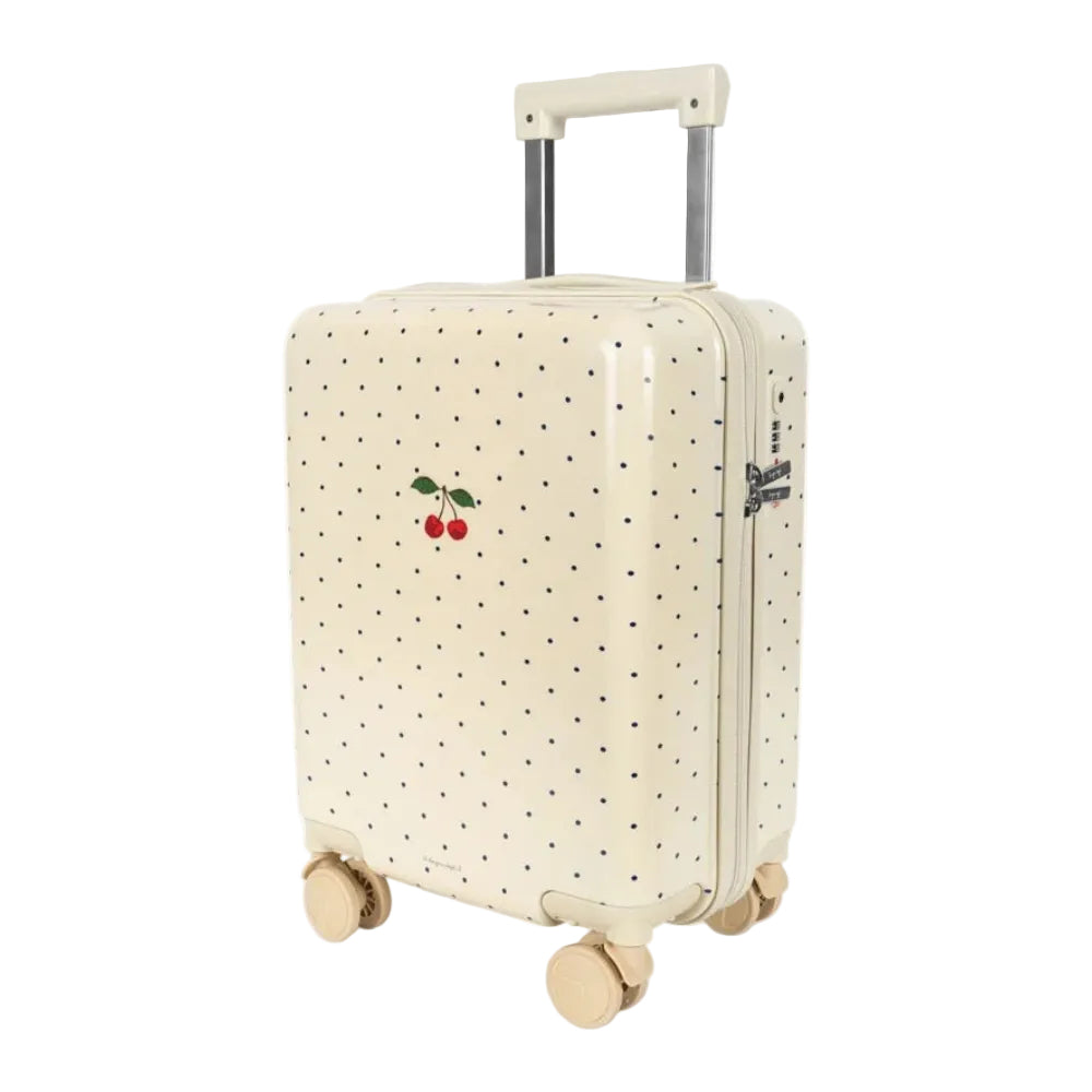 Kids Travel Suitcase Navy Dot Cherry
