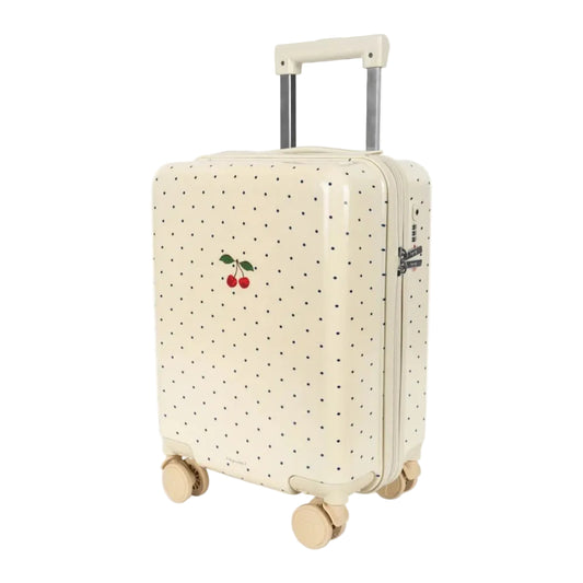 Kids Travel Suitcase Navy Dot Cherry