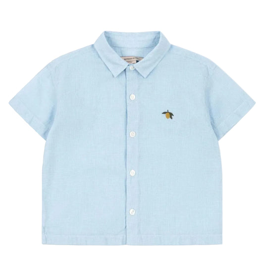 99.KS105388_BLUE_CHECK # Kids Short-Sleeved Shirt Fran Blue Check  