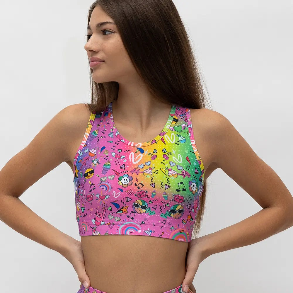 62A.VW-TOP-RAINBOW # Kids Athletic Top Rainbow