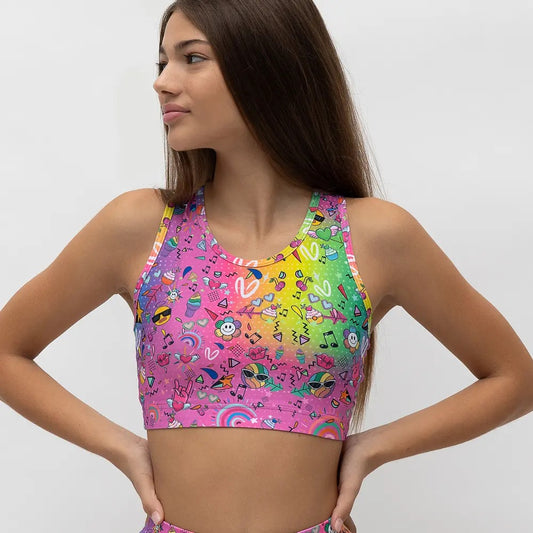 62A.VW-TOP-RAINBOW # Kids Athletic Top Rainbow