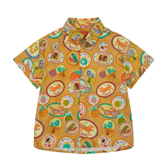 62A.YS26BBL501 # Παιδικό Κοντομάνικο Πουκάμισο Bikkel Amber Gold