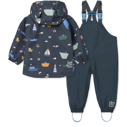 99.LW19910_2617 # Baby Raincoat Set Manu Sailing Classic Navy