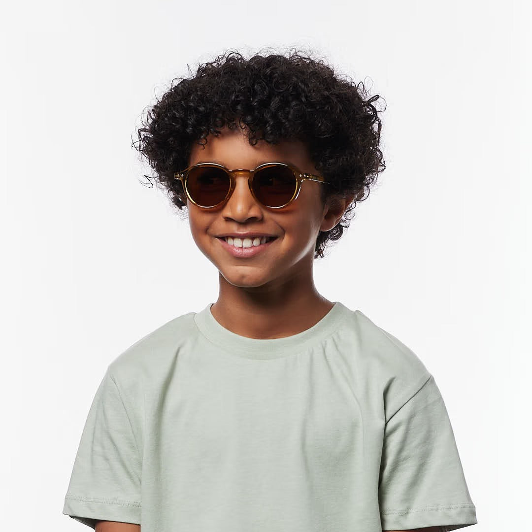 99.IZPZjnr11D-GOLDGREEN # Kids Sunglasses #D Golden Green (7-11 years old)