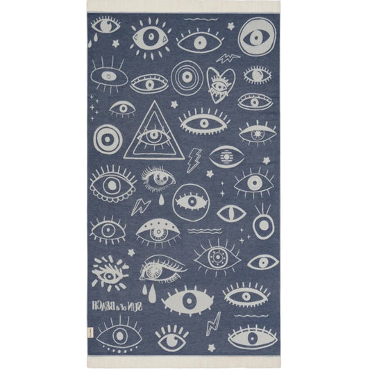 62A.PT/EE/DEB # Beach Towel Pareo Electric Eyes Deep Blue