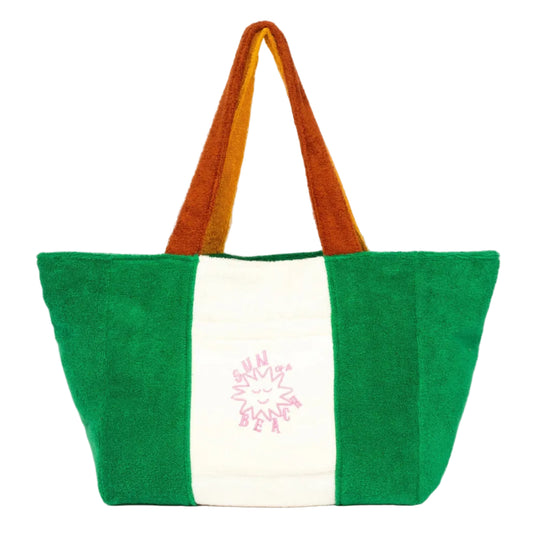62A.TOB/M/WAS-EC # Τσάντα Παραλίας Bicolor Multi Wasabi
