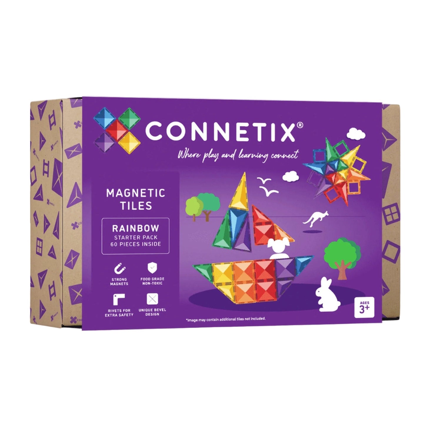 99.CTR00060ST # Magnetic Construction Toy Rainbow Starter 60pc