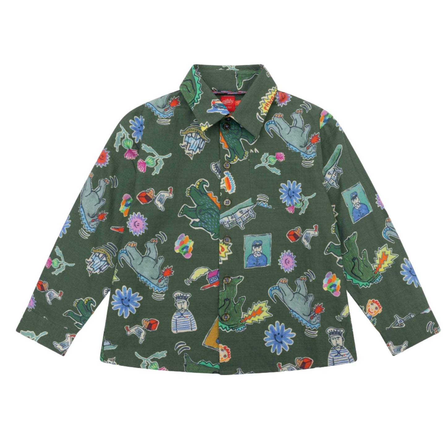 52B.YF25BBL503 # Παιδικό Πουκάμισο Bertus Rifle Green